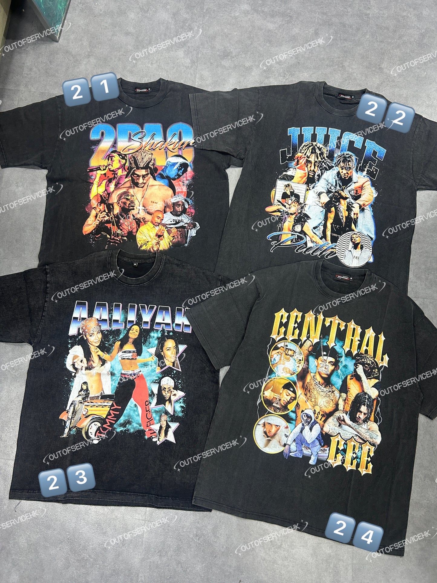 (BUY 2 GET 2 FREE !!!) (買2送2) NBA/RAPPER Washed Tee
