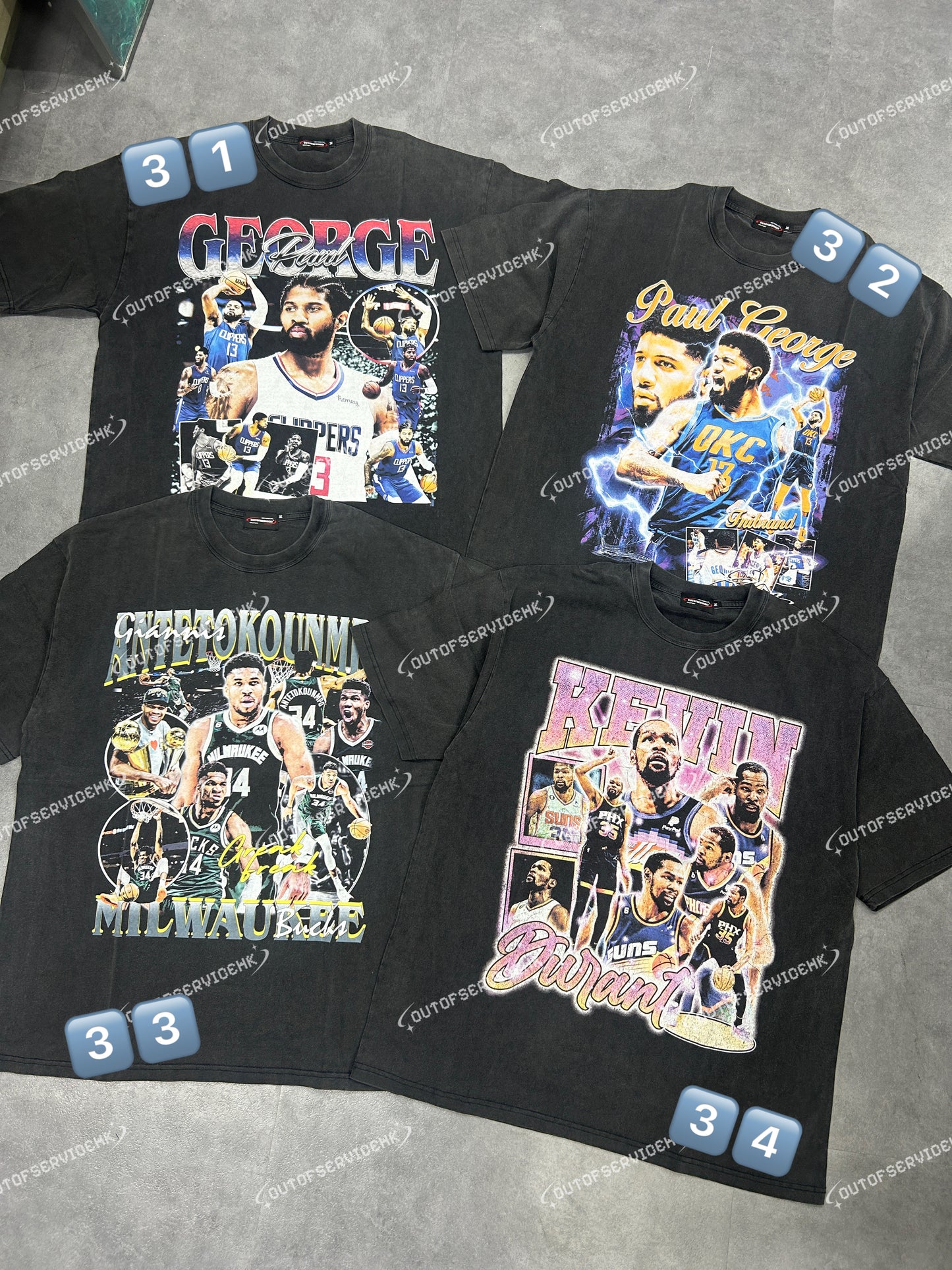 (BUY 2 GET 2 FREE !!!) (買2送2) NBA/RAPPER Washed Tee