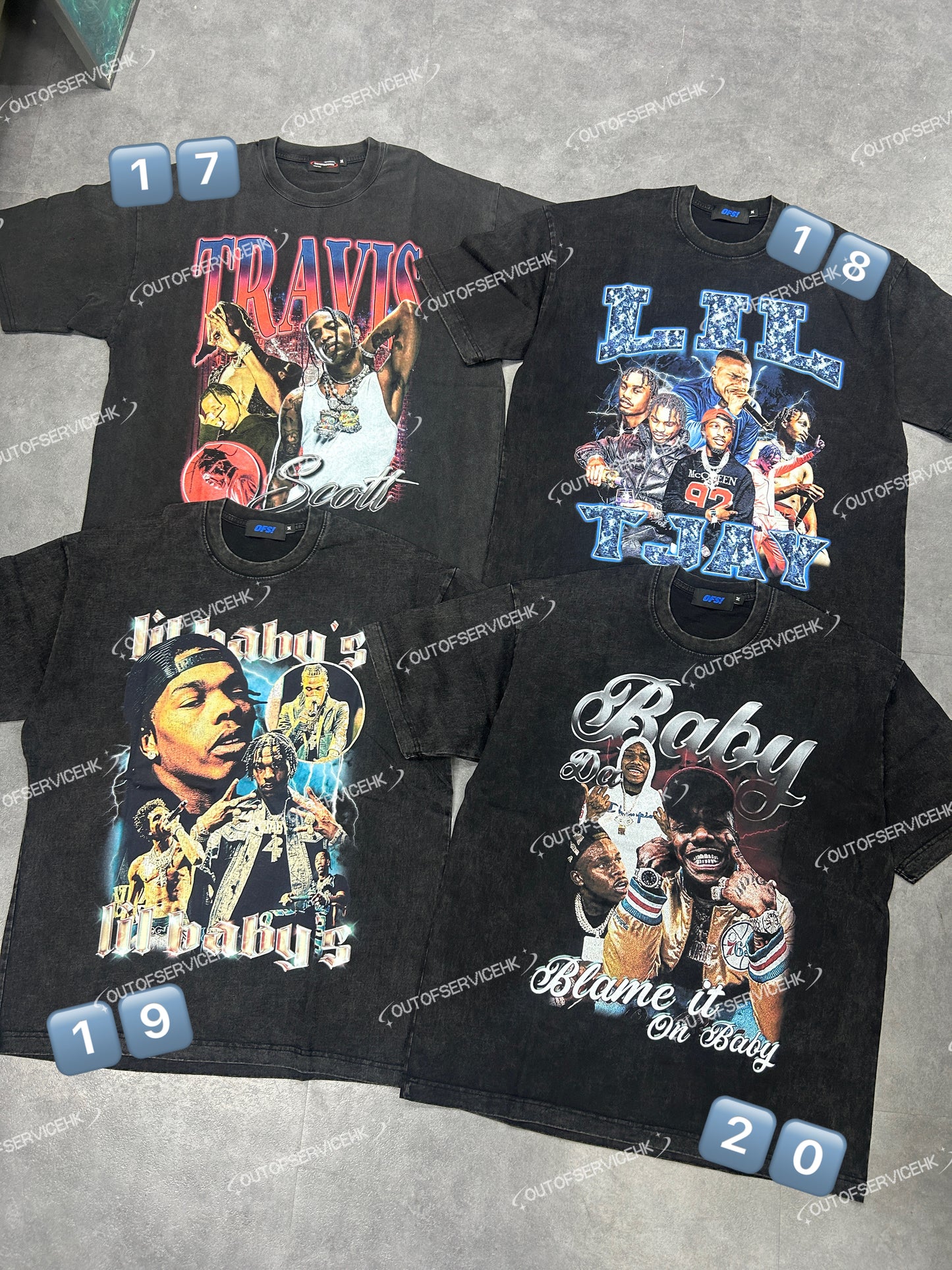(BUY 2 GET 2 FREE !!!) (買2送2) NBA/RAPPER Washed Tee