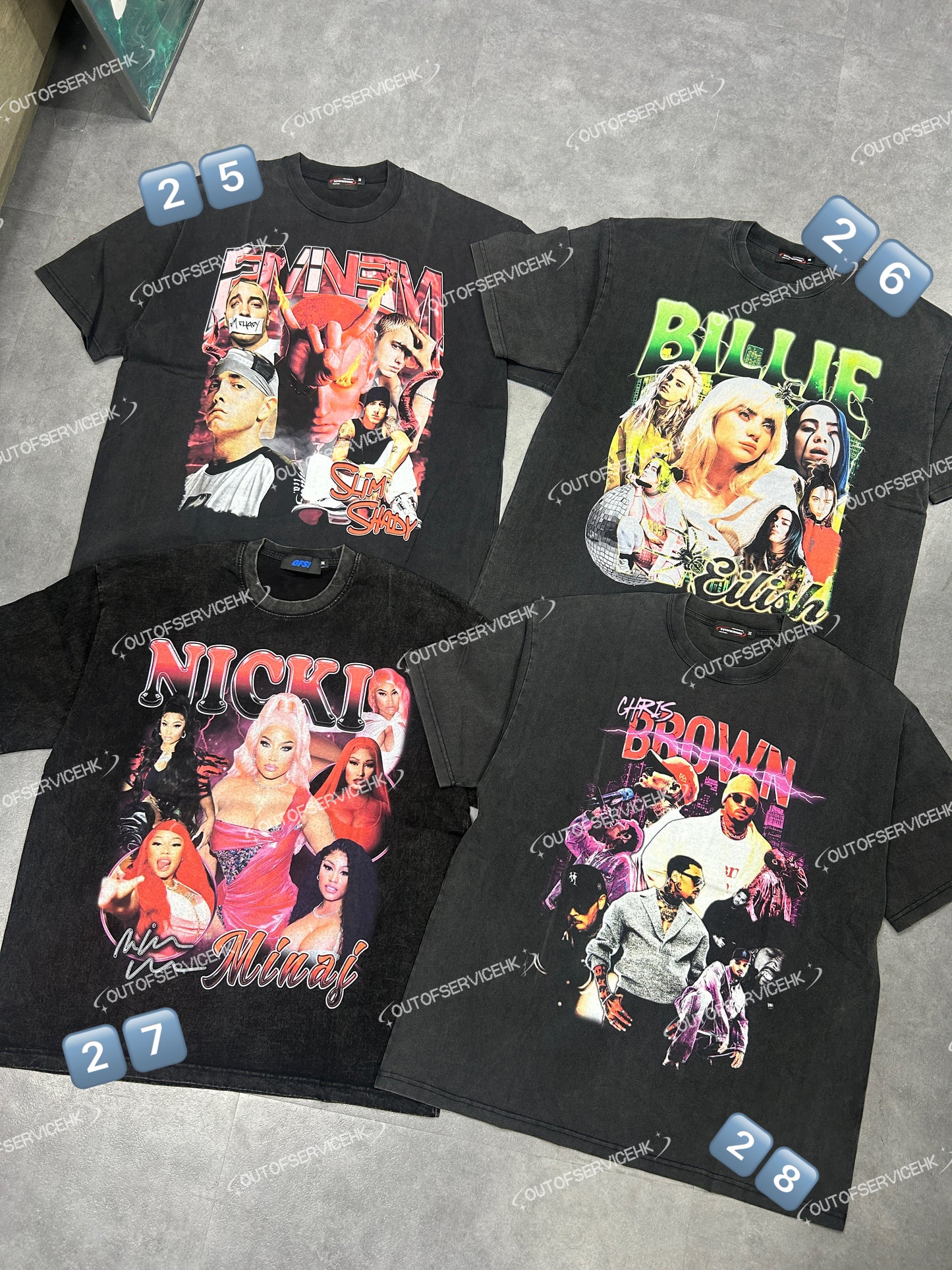 (BUY 2 GET 2 FREE !!!) (買2送2) NBA/RAPPER Washed Tee