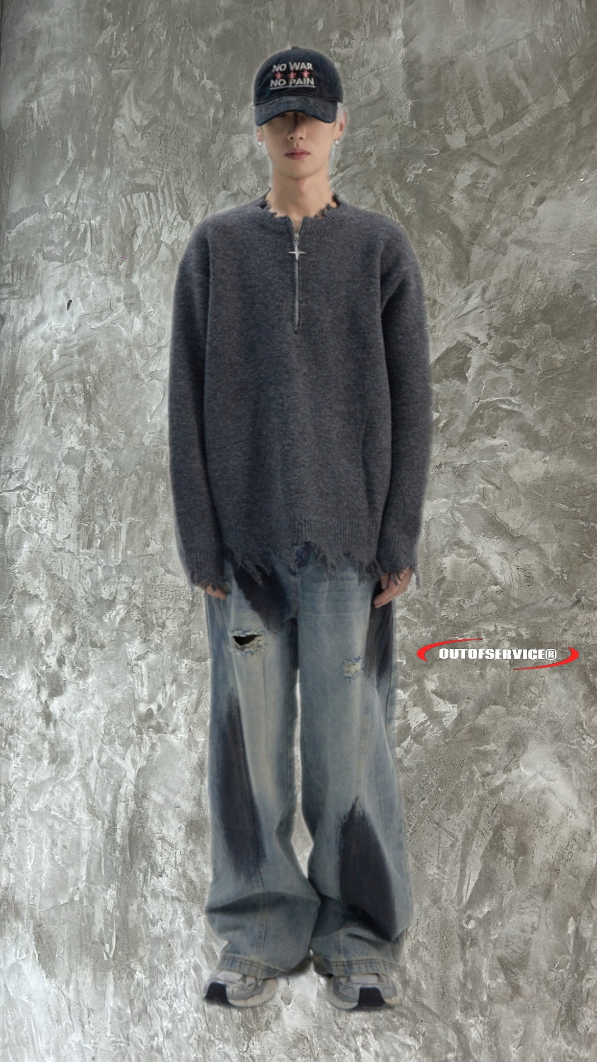 OFS!STUDIO Distressed knitted sweatshirt