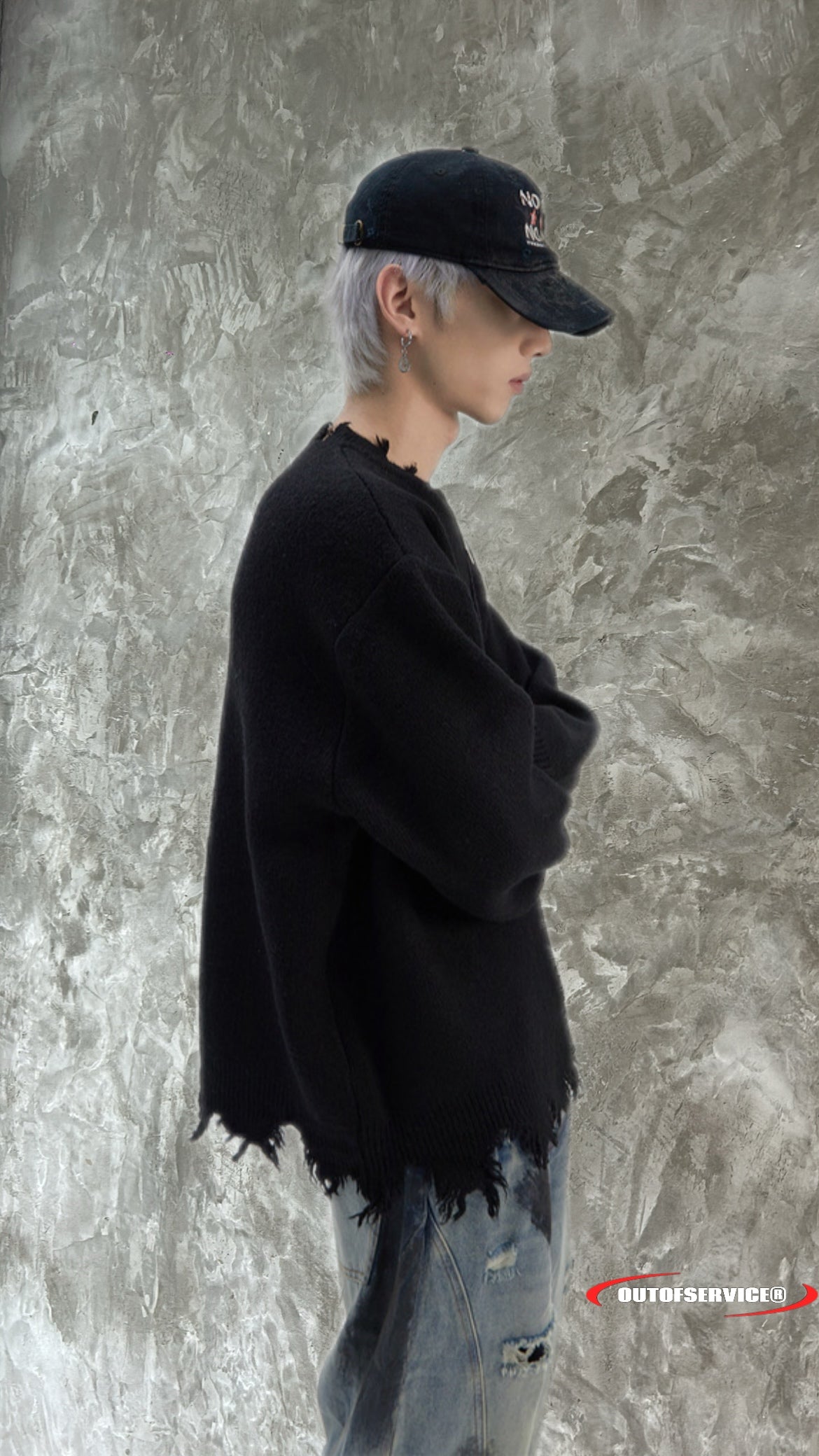 OFS!STUDIO Distressed knitted sweatshirt