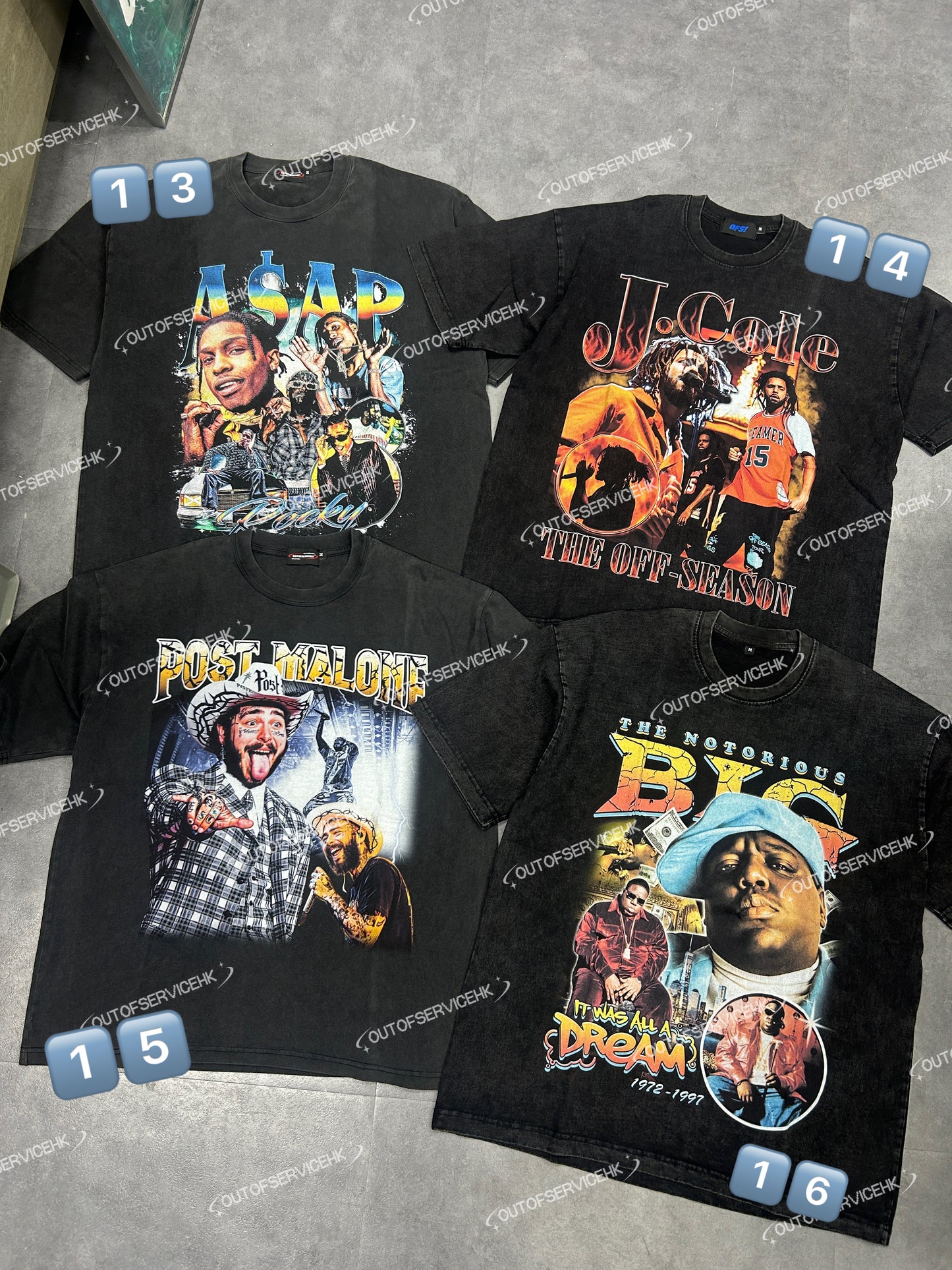 (BUY 2 GET 2 FREE !!!) (買2送2) NBA/RAPPER Washed Tee