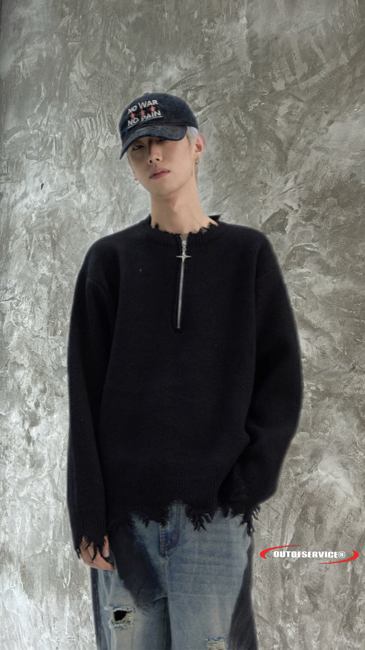 OFS!STUDIO Distressed knitted sweatshirt