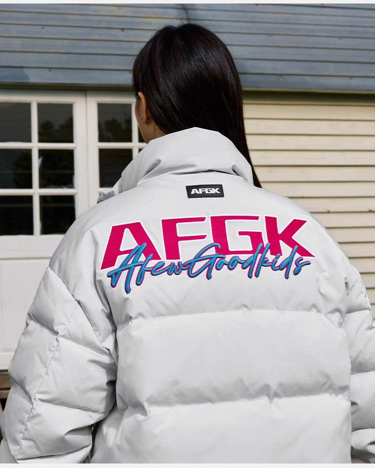 A Few Good Kids big logo down jacket