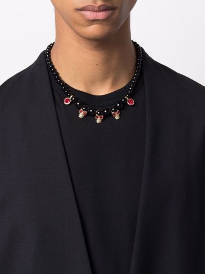 EVAE+ black skull necklace